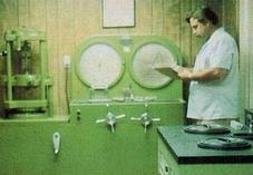 Metallurgy lab with spectrographic chemical analysis equipment